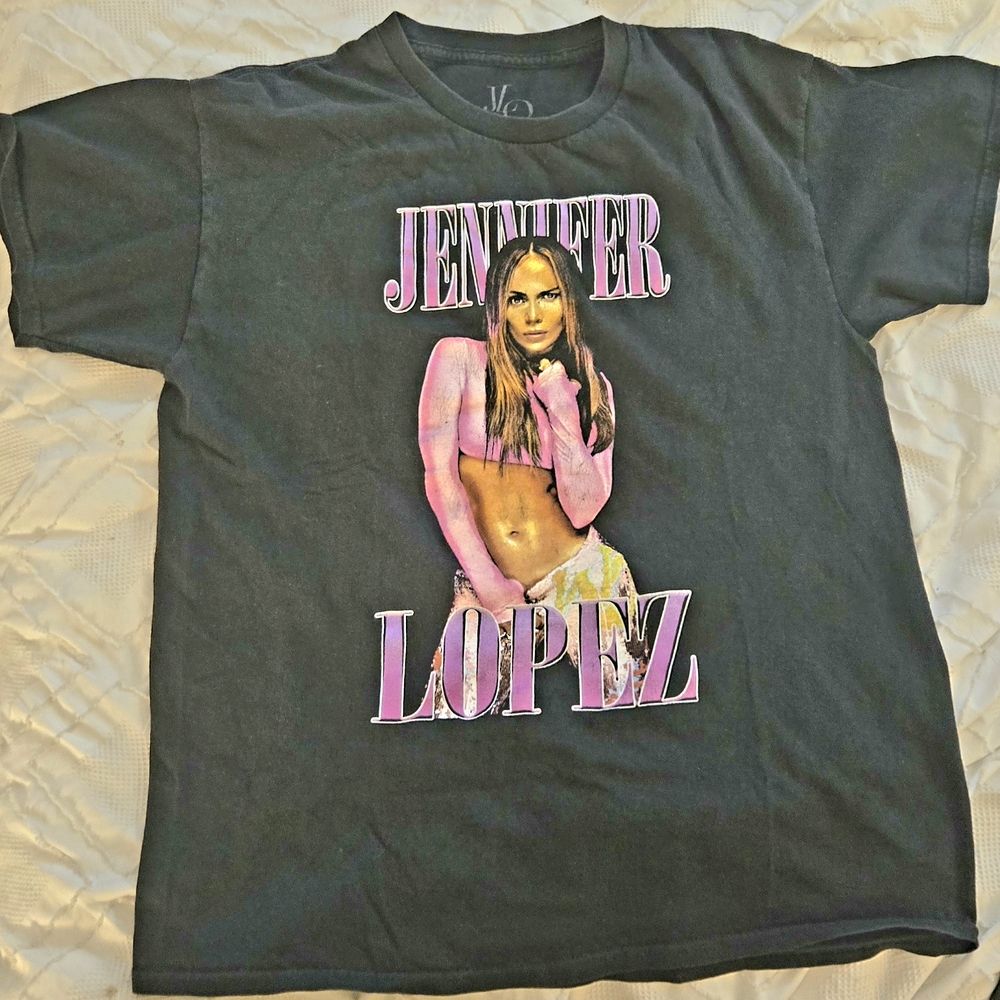 Black Graphic T-Shirt with Pink Accents